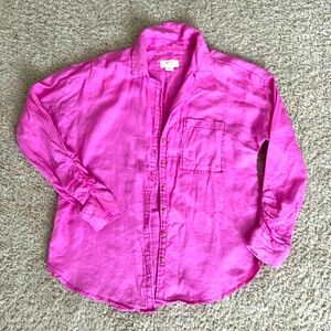 Anthropologie Hot Pink Button-Down Shirt
